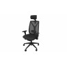 Fauteuil de bureau en tissu coque noire avec translation Leader