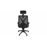 Fauteuil de bureau en tissu coque noire avec translation Leader