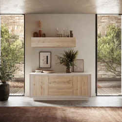Buffet/bahut moderne 180 cm cachemire/chêne cadiz Rosine