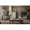 Meuble TV moderne 180 cm lave/chêne cadiz Rosine