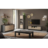 Meuble TV moderne 180 cm lave/chêne cadiz Rosine