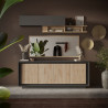 Buffet/bahut moderne 207 cm lave/chêne cadiz Rosine