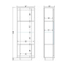 Vitrine moderne lave/mercure Rosine