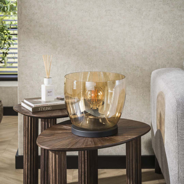 Lampadaire moderne en verre ambré Ø 29 cm Hoggy