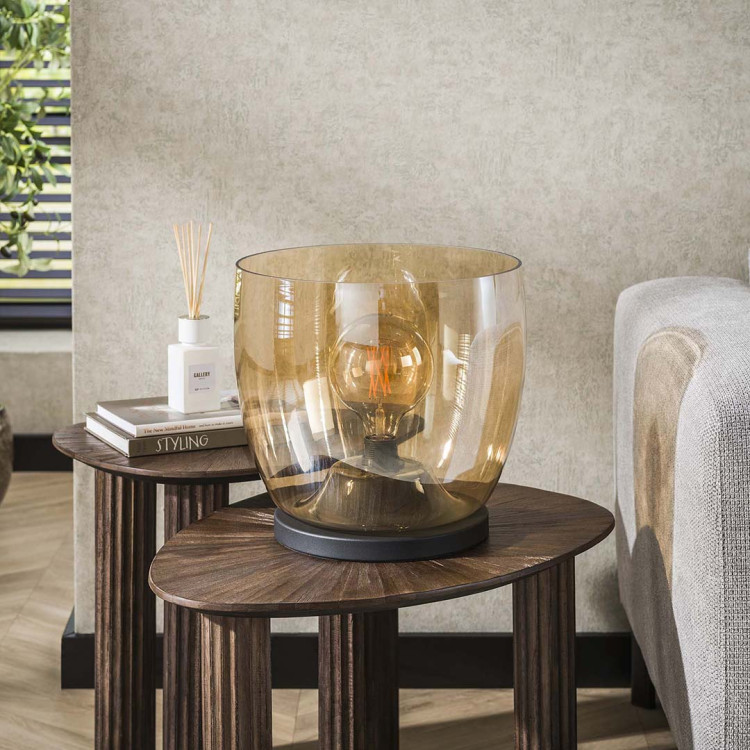 Lampadaire moderne en verre ambré Ø 33 cm Hoggy