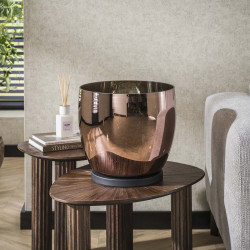 Lampadaire moderne en verre cuivré Ø 33 cm Hoggy