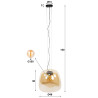Suspension moderne en verre ambré Hoggy