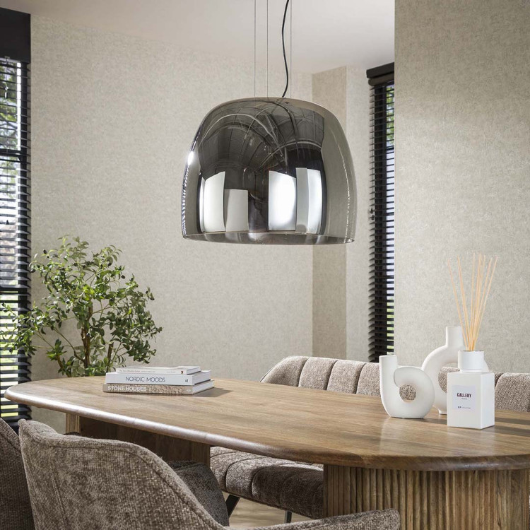 Suspension moderne en verre gris Hoggy