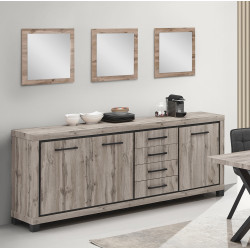 Buffet/bahut contemporain 225 cm chêne canada Heleane