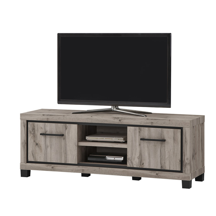 Meuble TV contemporain 160 cm chêne canada Heleane