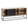 Meuble TV industriel 150 cm chêne/noir Vinie