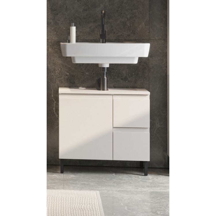 Meuble sous lavabo 60 cm moderne gris cachemire Salsa