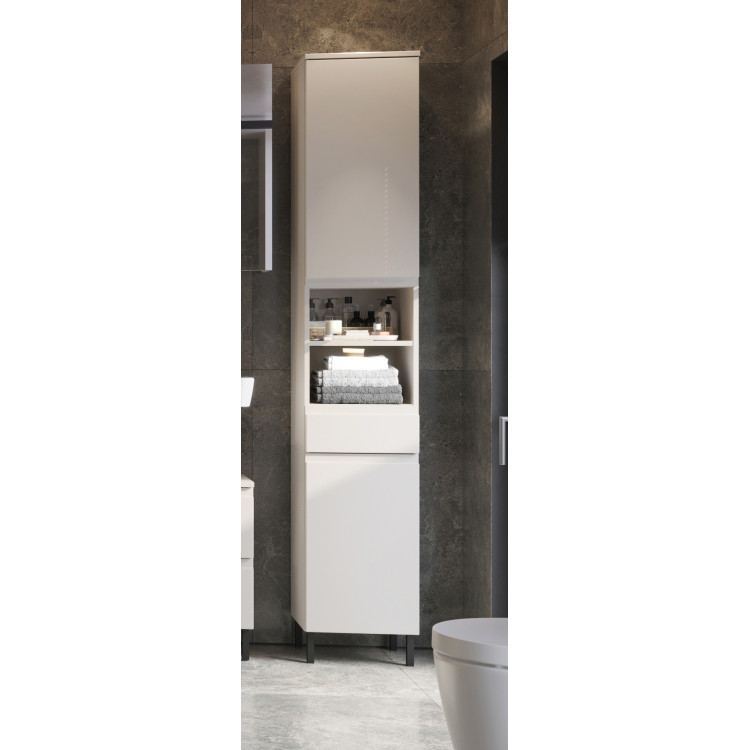 Colonne de salle de bain moderne H 190 cm gris cachemire Salsa