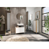 Colonne de salle de bain moderne H 120 cm blanc/chêne Katya