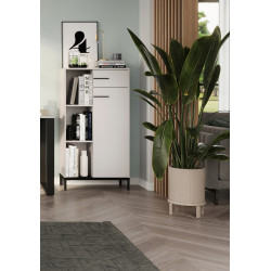 Armoire de bureau moderne H 120 cm gris cachemire Vigor