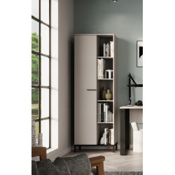 Armoire de bureau moderne H 190 cm gris cachemire Vigor