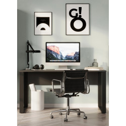 Bureau droit moderne graphite/noir Vigor