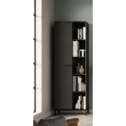 Armoire de bureau moderne H 190 cm graphite Vigor