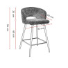 Tabouret de bar moderne en tissu Coralia (lot de 2)