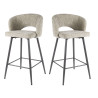 Tabouret de bar moderne en tissu Coralia (lot de 2)