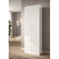 Armoire à chaussures moderne 65 cm blanc laqué brillant Loucia