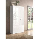 Armoire &agrave; chaussures moderne 95 cm blanc laqu&eacute; brillant Loucia