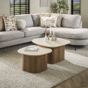 Tables basses modernes forme galet MDF et c&eacute;ramique Romanesco (lot de 2)