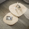 Tables basses modernes forme galet MDF et céramique Romanesco (lot de 2)