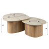 Tables basses modernes forme galet MDF et céramique Romanesco (lot de 2)