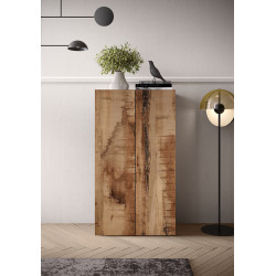 Armoire de bureau moderne H 114 cm noir mat/pero Loucia