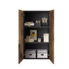 Armoire de bureau moderne H 114 cm noir mat/pero Loucia