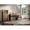 Armoire de bureau moderne H 114 cm noir mat/pero Loucia