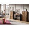 Armoire de bureau moderne H 114 cm noir mat/pero Loucia