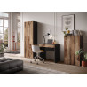 Armoire de bureau moderne H 184 cm noir mat/pero Loucia