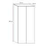 Armoire de bureau moderne H 184 cm noir mat/pero Loucia