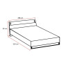Lit adulte moderne graphite Matilda