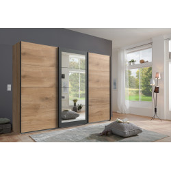 Armoire adulte moderne 270 cm chêne poutre Dexter