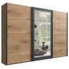 Armoire adulte moderne 270 cm chêne poutre Dexter