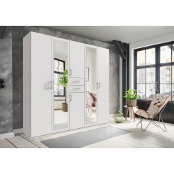 Armoire adulte moderne 225 cm blanche Hortensia