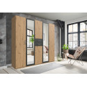 Armoire adulte moderne 225 cm ch&ecirc;ne artisan/graphite Hortensia