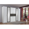 Armoire adulte moderne 270 cm blanc/graphite Hortensia