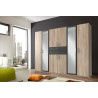 Armoire adulte moderne 270 cm chêne/graphite Hortensia