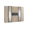 Armoire adulte moderne 270 cm chêne/graphite Hortensia