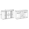 Armoire adulte moderne 270 cm chêne/graphite Hortensia