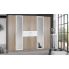Armoire adulte moderne 270 cm chêne/blanc Hortensia