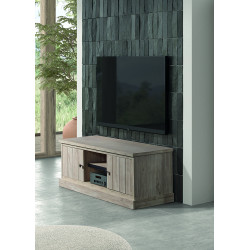 Meuble TV contemporain 160 cm chêne clair Tirol