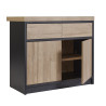 Ilot de cuisine central contemporain chêne/graphite Fanie
