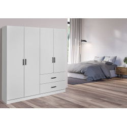 Armoire contemporaine 160 cm blanche Willy