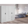 Armoire contemporaine 160 cm blanche Willy
