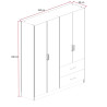Armoire contemporaine 160 cm blanche Willy